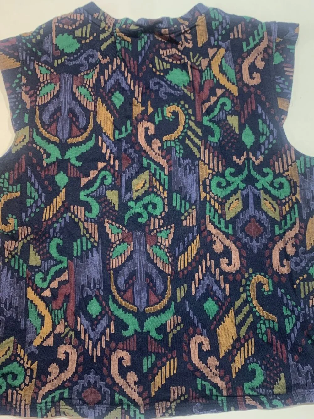 Vintage Patterned Sleeveless Blouse Reitmans Small Abstract Boho Top - Picture 7 of 7